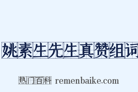 姚素生先生真赞组词是什么意思的图片